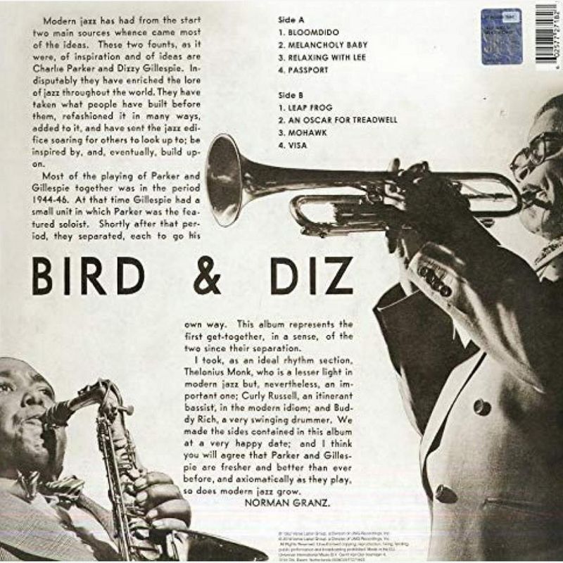 vinil-charlie-parker-bird-diz-volume-2-importado-vinil-charlie-parker-bird-diz-volume-00602577271823-00060257727182