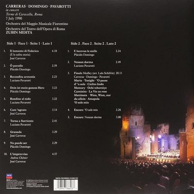 VINIL Carreras Domingo Pavarotti Mehta - In Concert - The Three Tenors 25th Anniversary