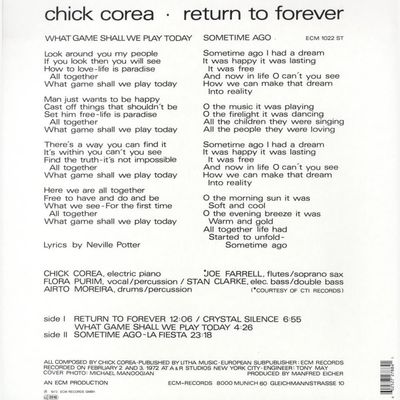 Vinil Chick Corea - Return To Forever (ECM 180gr reissue) - Importado