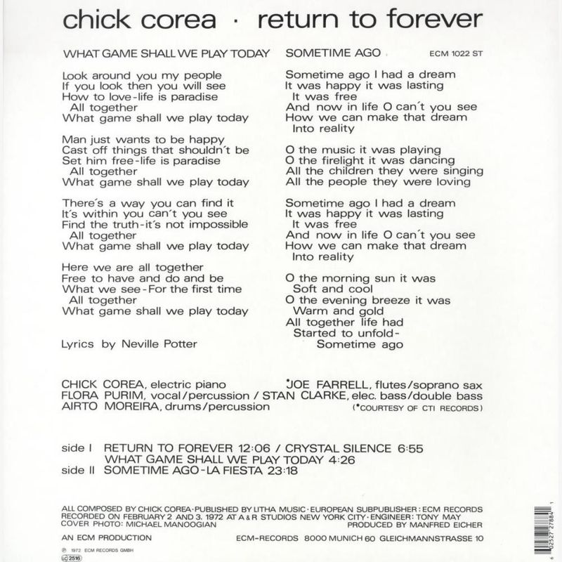 vinil-chick-corea-return-to-forever-ecm-180gr-reissue-importado-vinil-chick-corea-return-to-forever-e-00602527278841-00060252727884