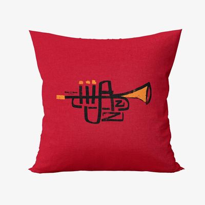Capa de Almofada Vários Artistas - Blue Note Trompete Jazz - Vermelha