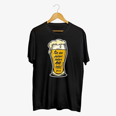 Camiseta Zeca Pagodinho - Se Eu Quiser Beber Eu Bebo - Preta