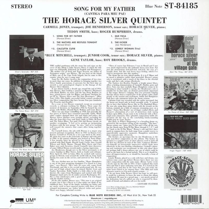 vinil-horace-silver-song-for-my-father-importado-vinil-horace-silver-song-for-my-father-00602507440435-00060250744043