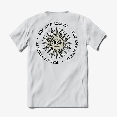 Camiseta Rise And Rock It - Branca (Frente/Verso)