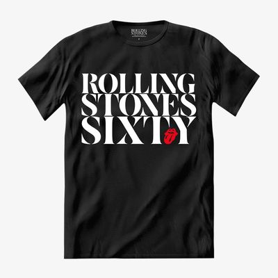 Camiseta The Rolling Stones - Stones SIXTY Text - Preta