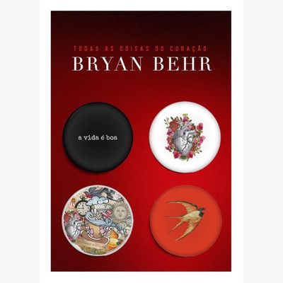 Cartela Botton Bryan Behr - Coleção Todas as Coisas do Coração (kit 4 bottons)