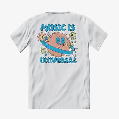 Camiseta Vários Artistas - Music Is Universal Cartoon - Branca