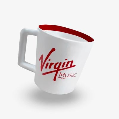 Caneca Virgin Music Brasil Logo - Branca e Vermelha