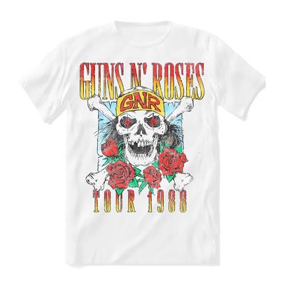 Camiseta Guns N Roses - Tour 88 Skull Oversized Tee