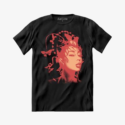 Camiseta Kali Uchis - Red Moon In Venus Halftone Butterfly Photo Tracklist